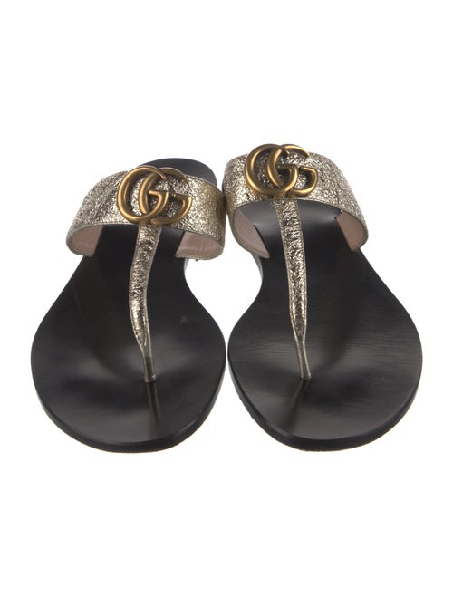 Gucci Double G Logo T-Strap Sandals