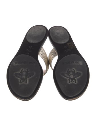 Gucci Double G Logo T-Strap Sandals