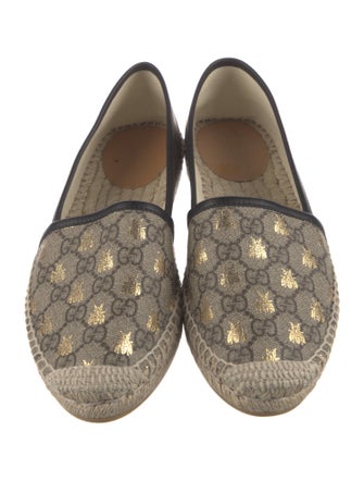 Gucci Printed Leather Trim Embellishment Espadrilles
