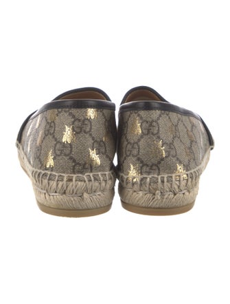 Gucci Printed Leather Trim Embellishment Espadrilles