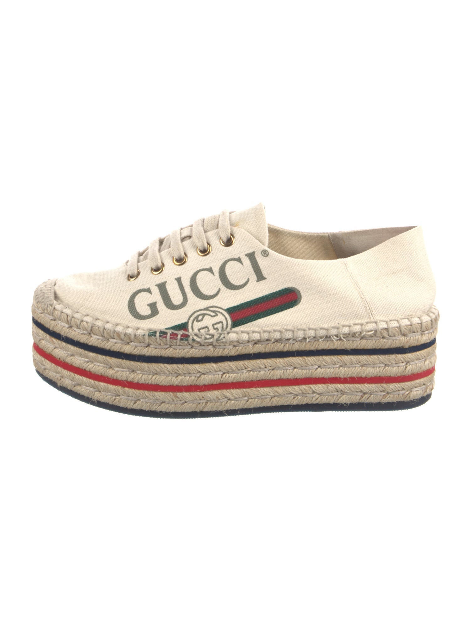 Gucci Web Accent Canvas Espadrille Sneakers