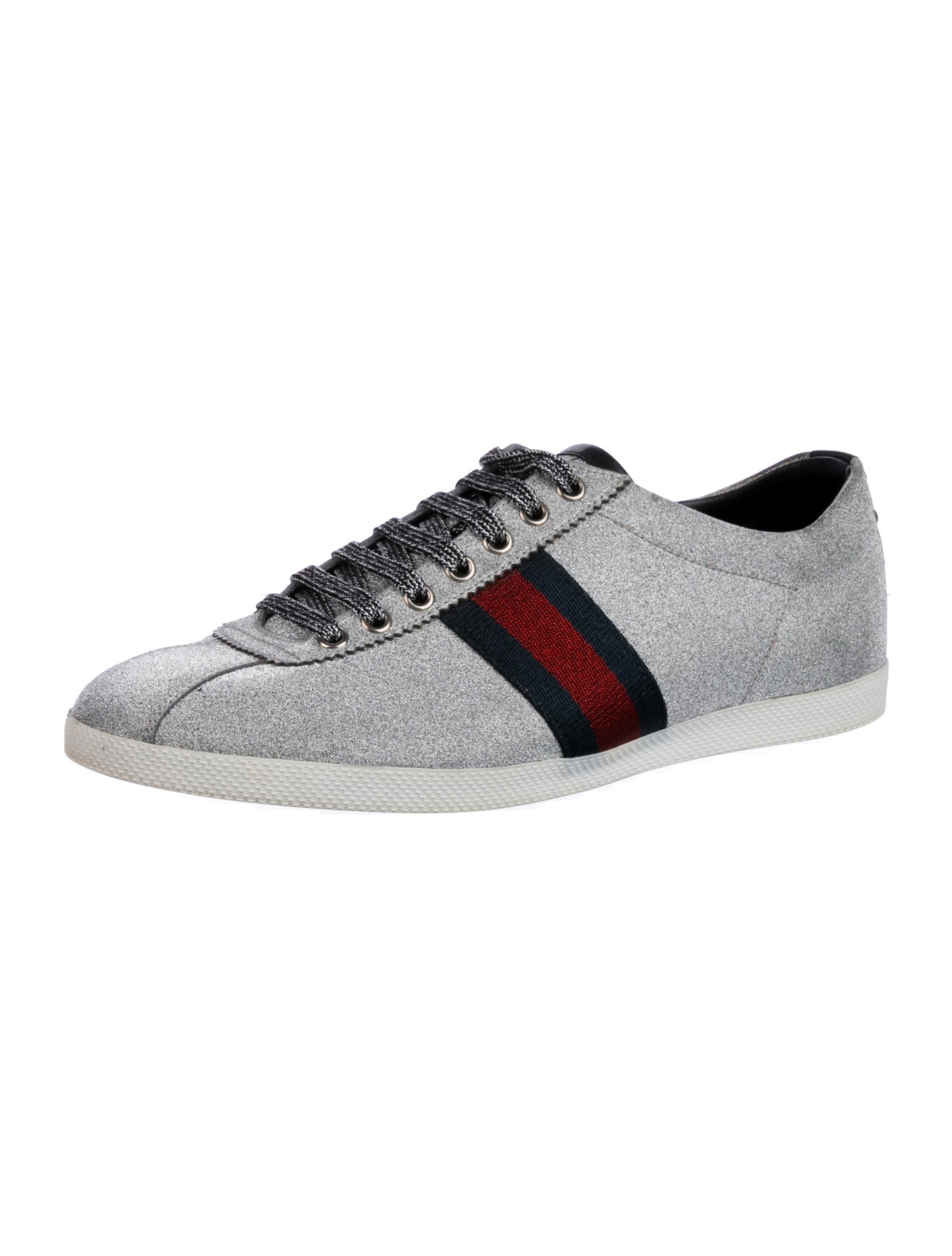 Gucci Sylvie Web Accent Glitter Sneakers