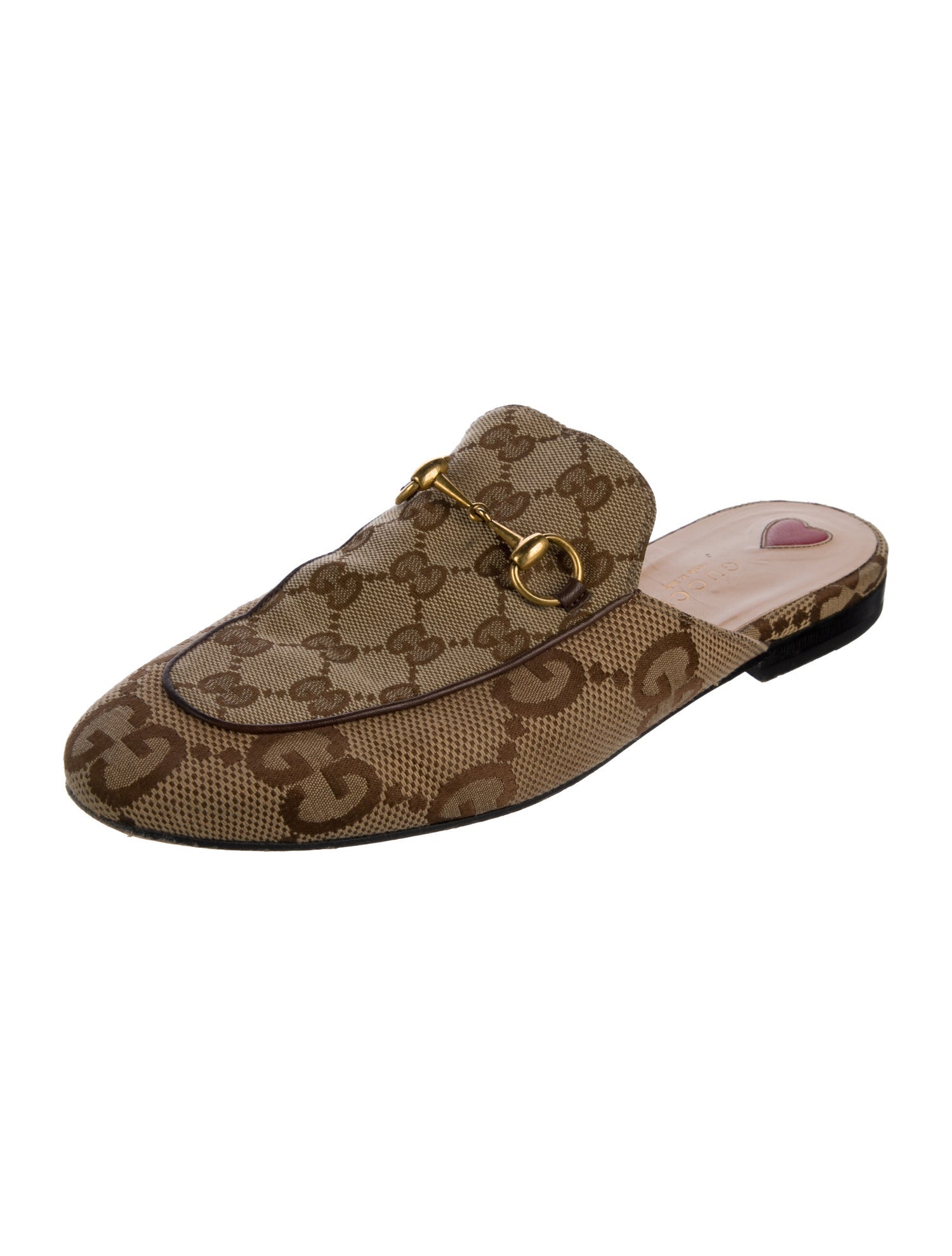 Gucci GG Canvas Leather Mules