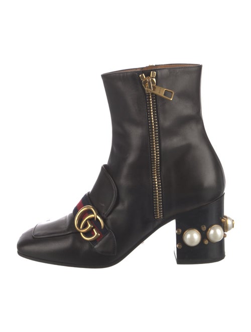 Gucci Web Accent Leather Boots