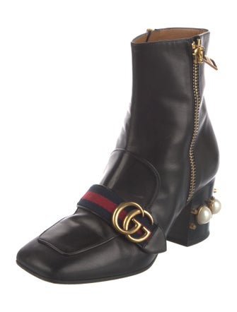 Gucci Web Accent Leather Boots
