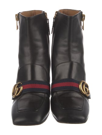 Gucci Web Accent Leather Boots