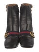 Gucci Web Accent Leather Boots