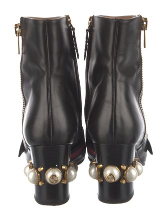 Gucci Web Accent Leather Boots