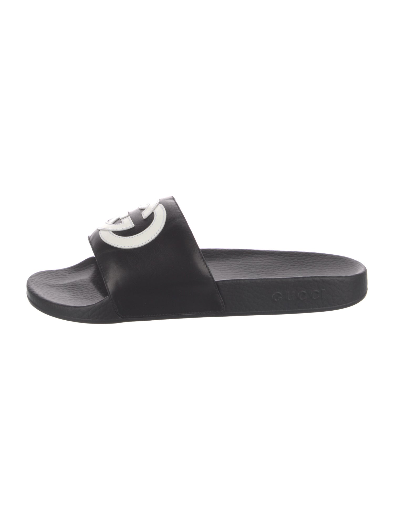 Gucci Interlocking G Logo Leather Slides