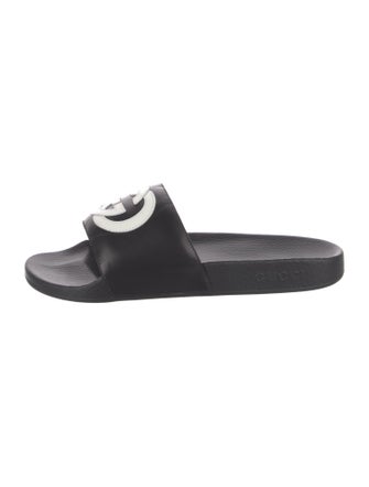Gucci Interlocking G Logo Leather Slides