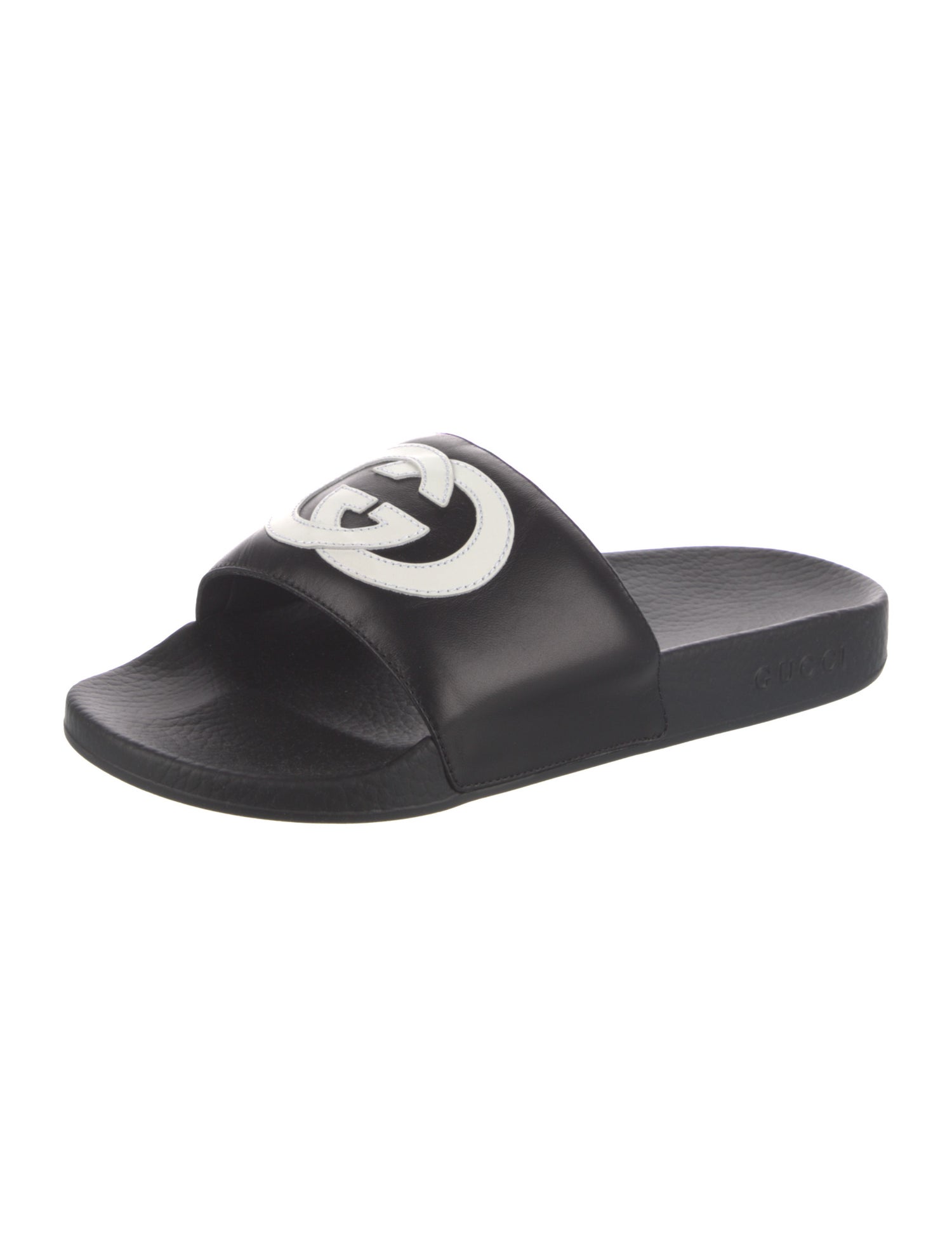 Gucci Interlocking G Logo Leather Slides