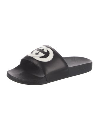 Gucci Interlocking G Logo Leather Slides