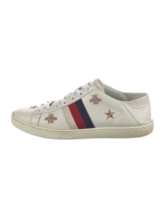 Gucci Web Accent Leather Sneakers