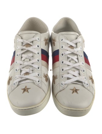 Gucci Web Accent Leather Sneakers
