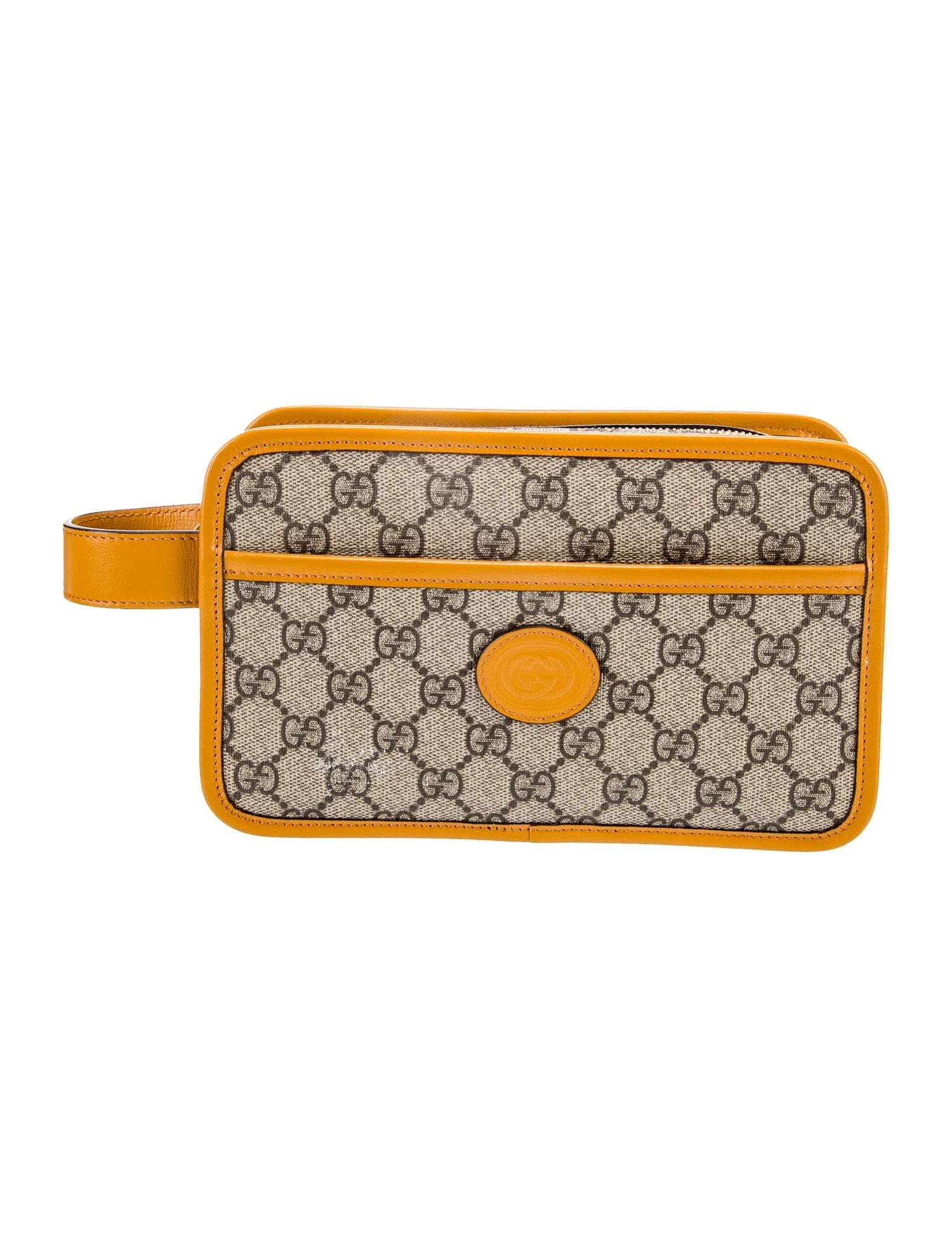 Gucci GG Supreme Monogram Calfskin Leather Travel Pouch