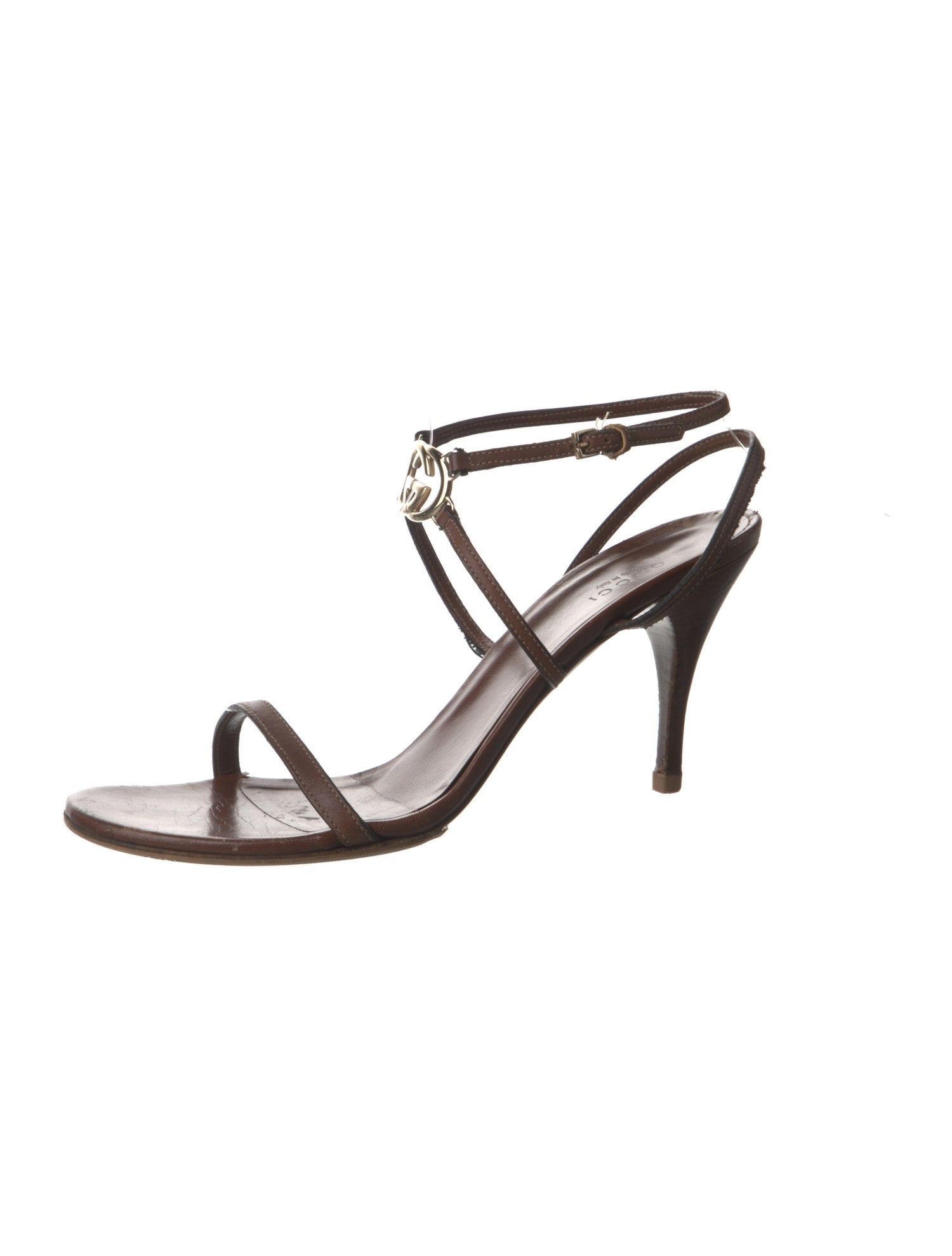 Gucci Interlocking G Logo Leather Sandals