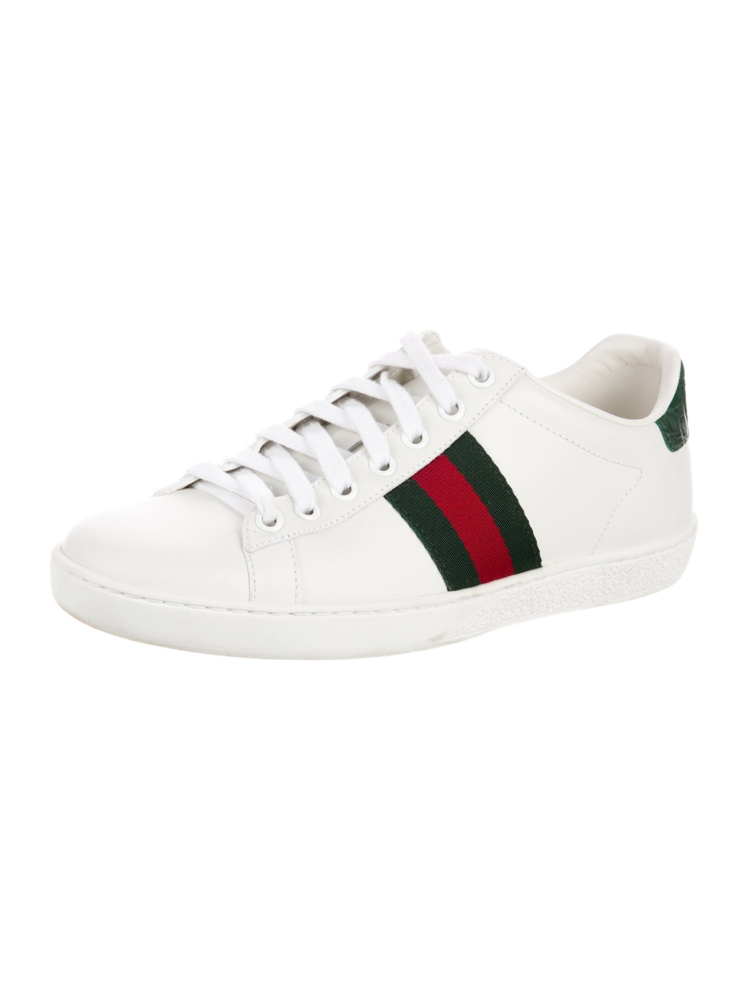 Gucci Web Accent Leather Sneakers