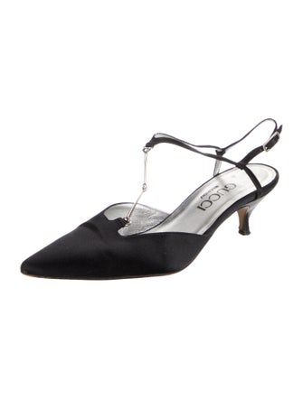 Gucci Satin T-Strap Pumps