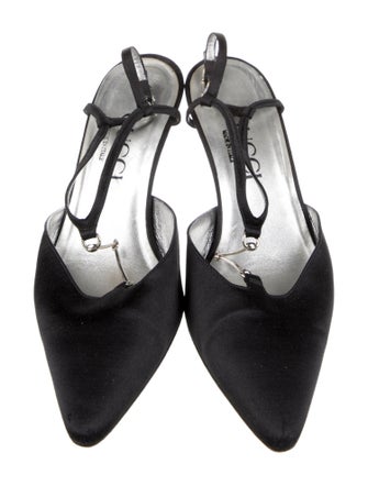 Gucci Satin T-Strap Pumps