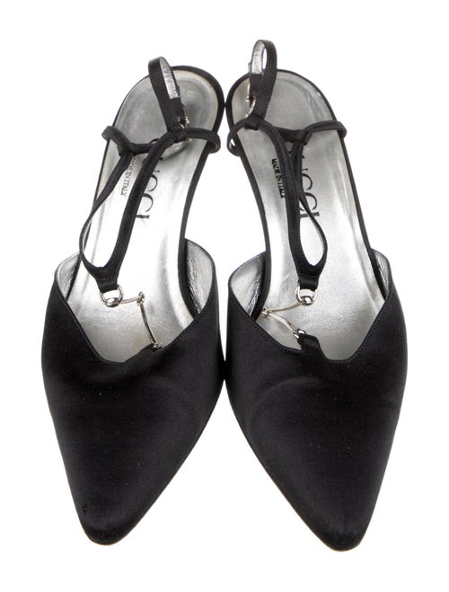 Gucci Satin T-Strap Pumps