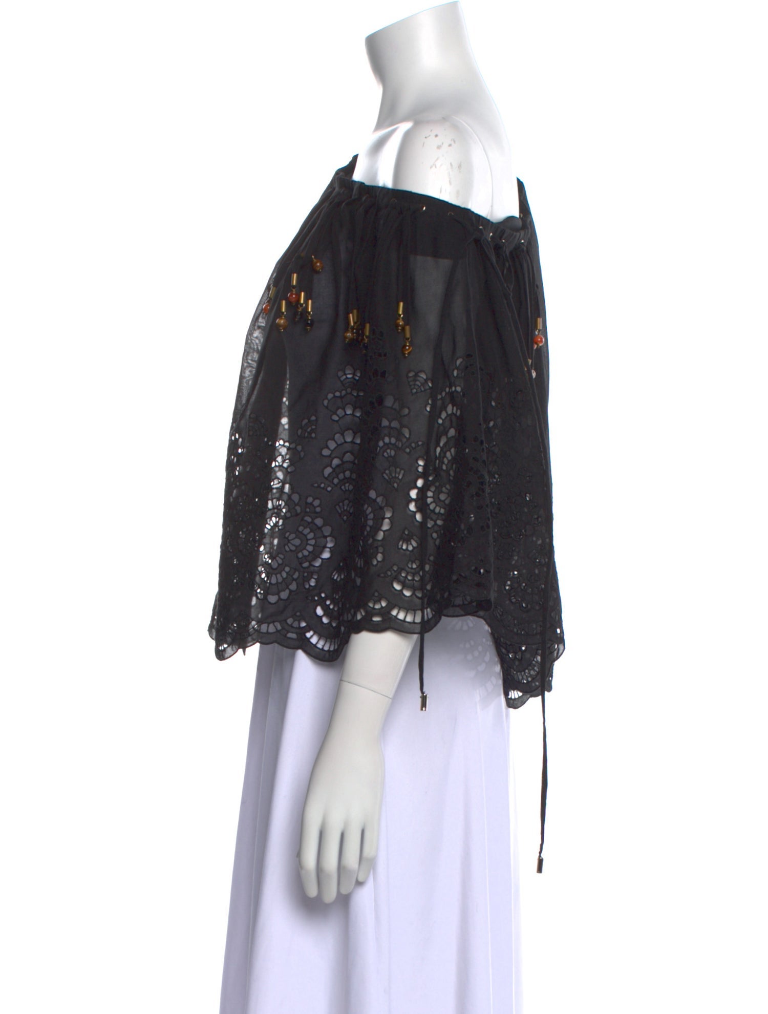 Gucci Lace Pattern Asymmetrical Blouse