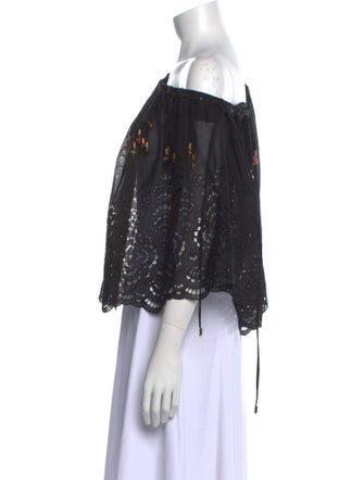 Gucci Lace Pattern Asymmetrical Blouse