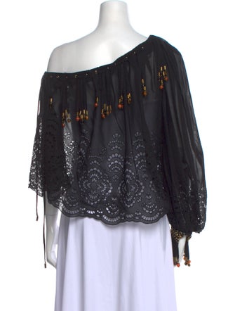 Gucci Lace Pattern Asymmetrical Blouse