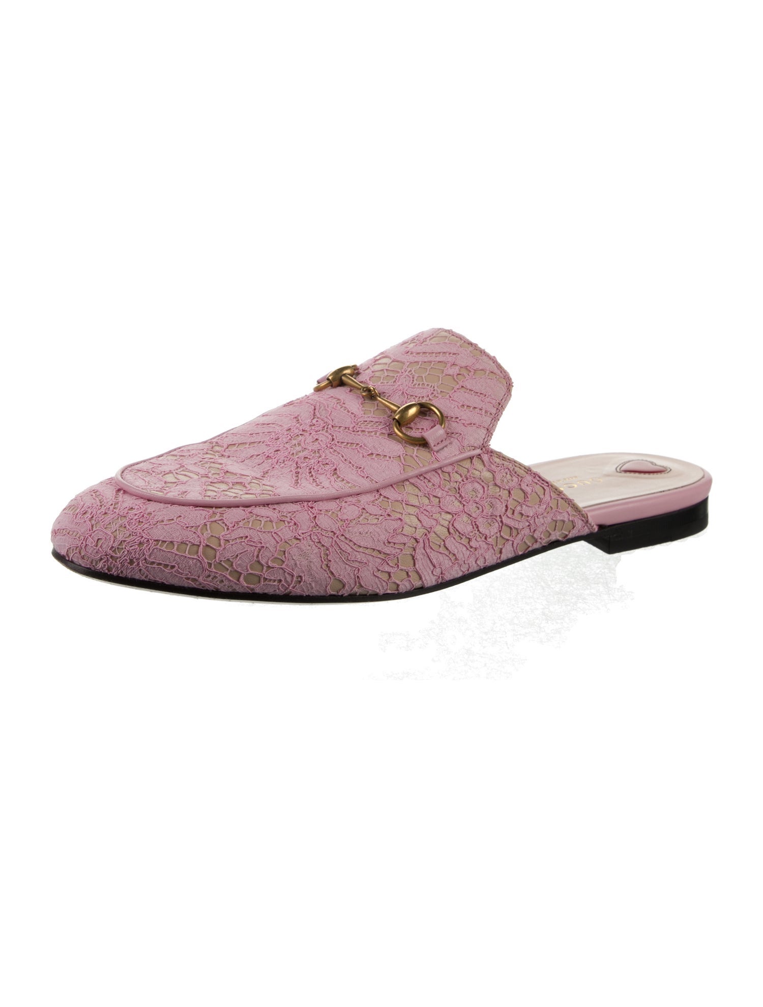 Gucci Horsebit Accent Lace Mules