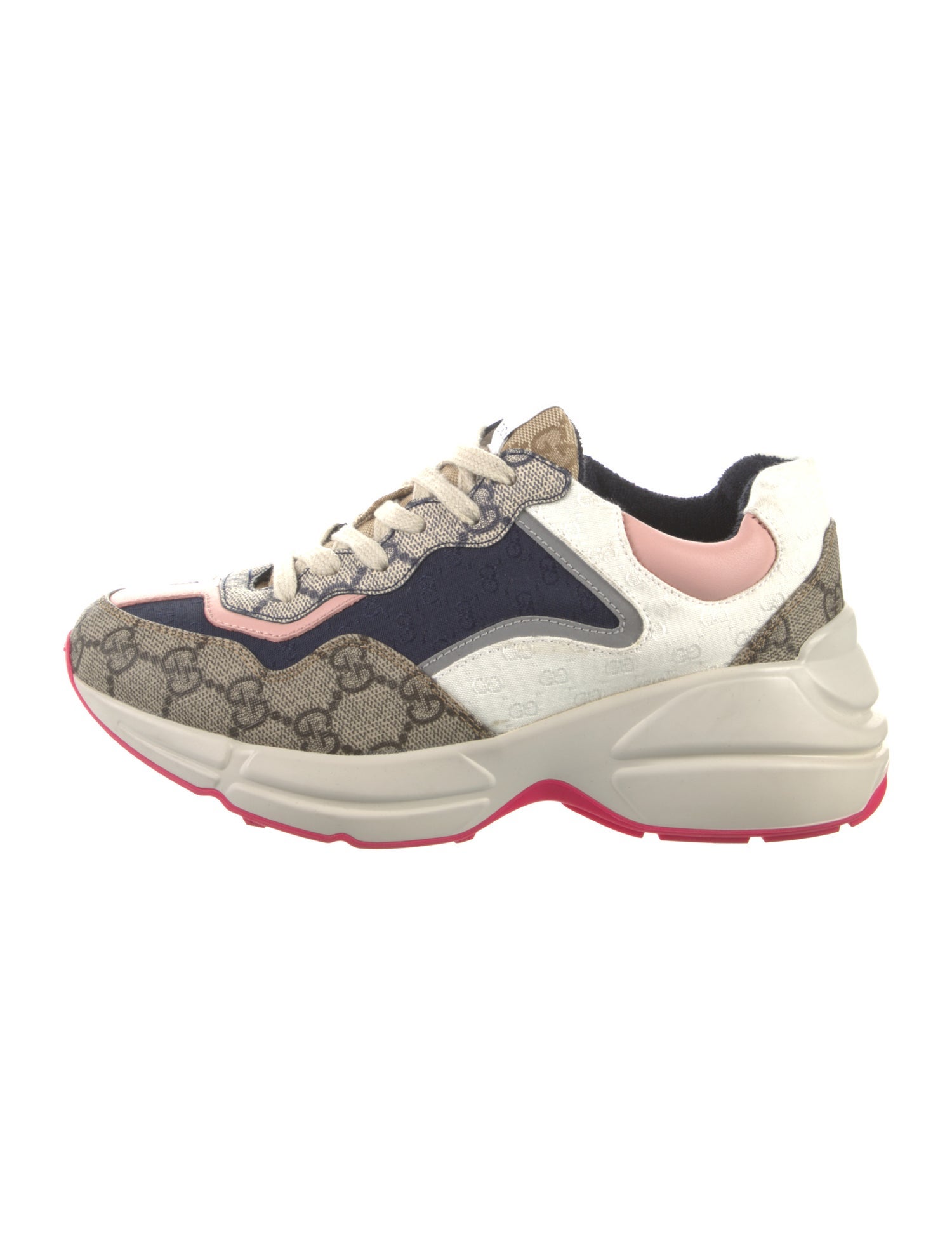 Gucci GG Supreme Leather Trim Embellishment Chunky Sneakers