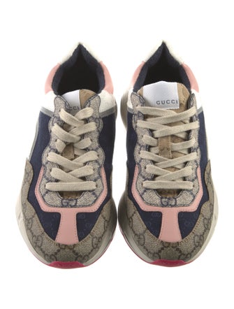 Gucci GG Supreme Leather Trim Embellishment Chunky Sneakers