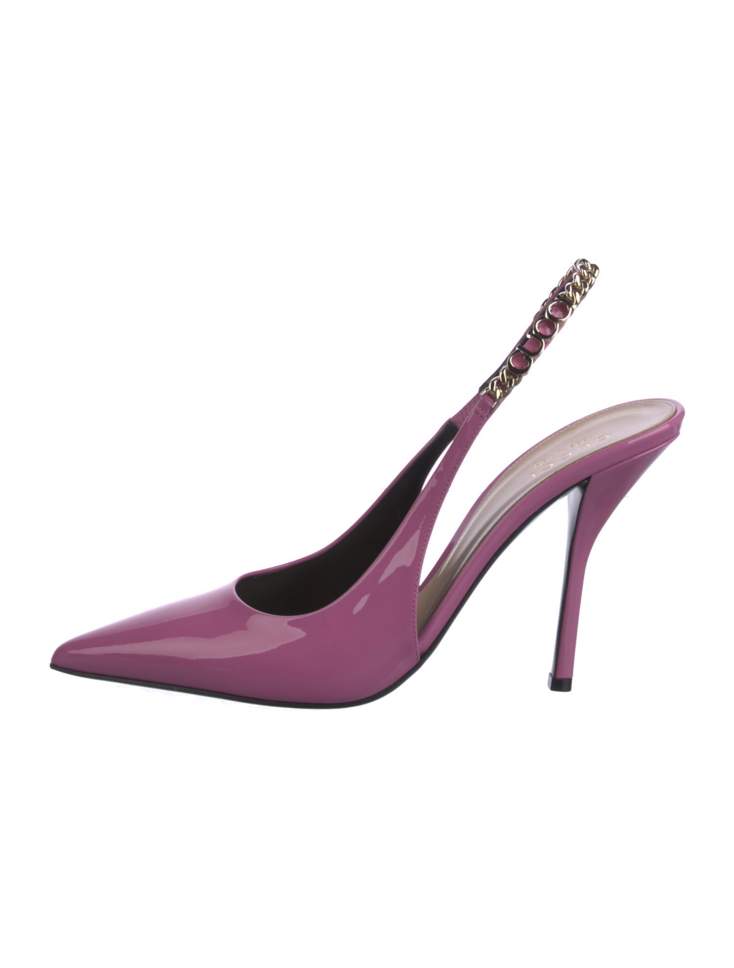 Gucci Signoria Patent Leather Slingback Pumps w/ Tags