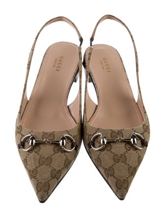 Gucci GG Canvas Canvas Slingback Flats