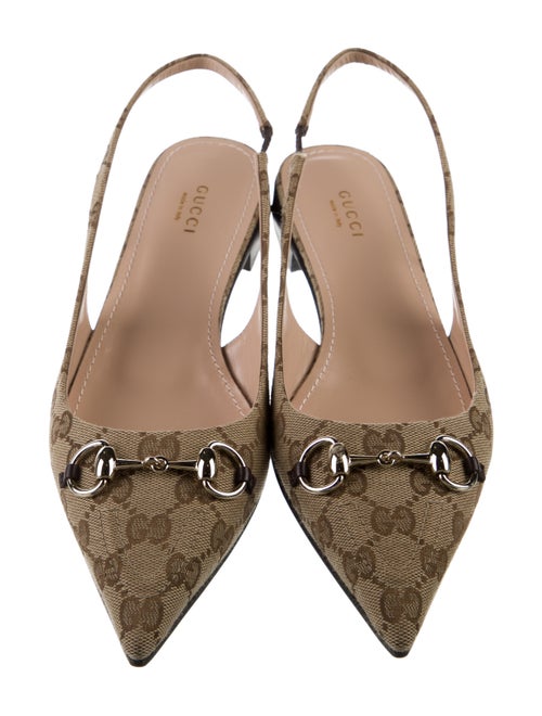 Gucci GG Canvas Canvas Slingback Flats