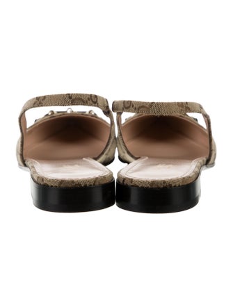 Gucci GG Canvas Canvas Slingback Flats