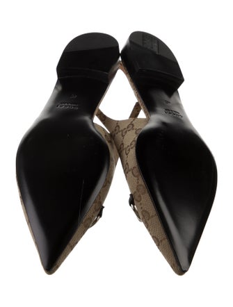 Gucci GG Canvas Canvas Slingback Flats