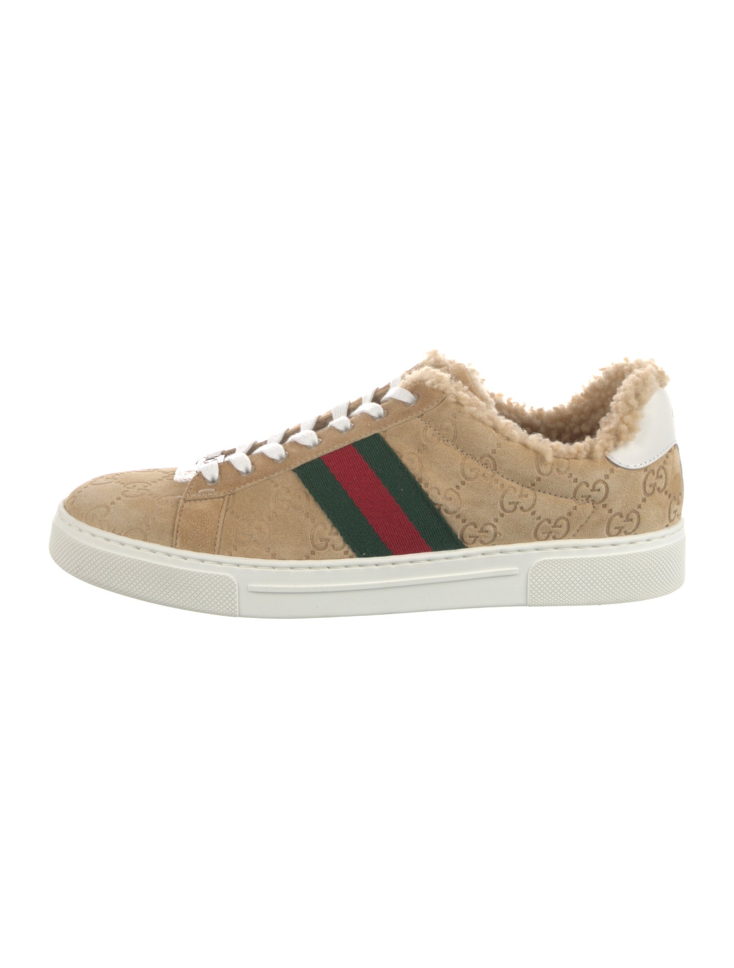 Gucci Web Accent Suede Sneakers