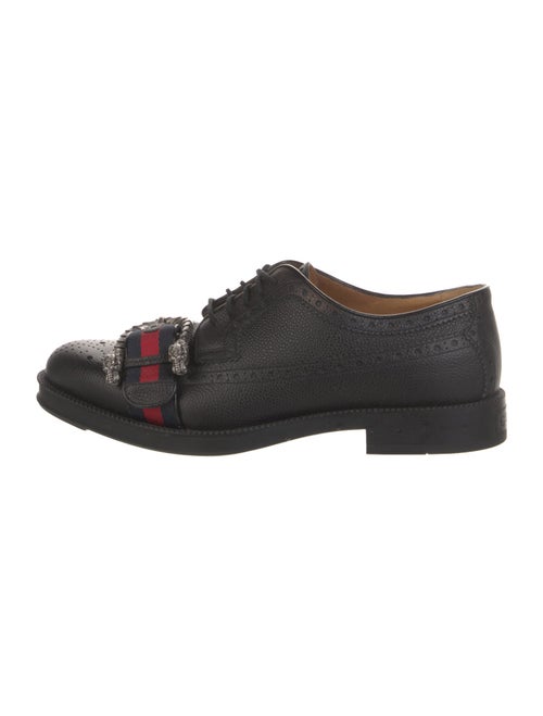 Gucci Sylvie Web Accent Leather Brogues