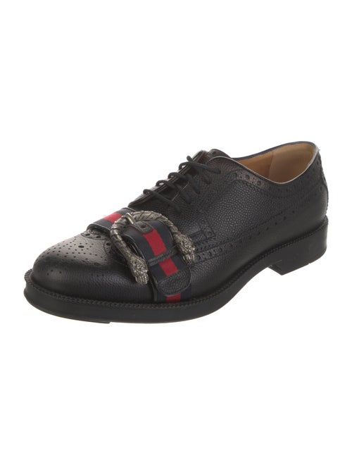 Gucci Sylvie Web Accent Leather Brogues
