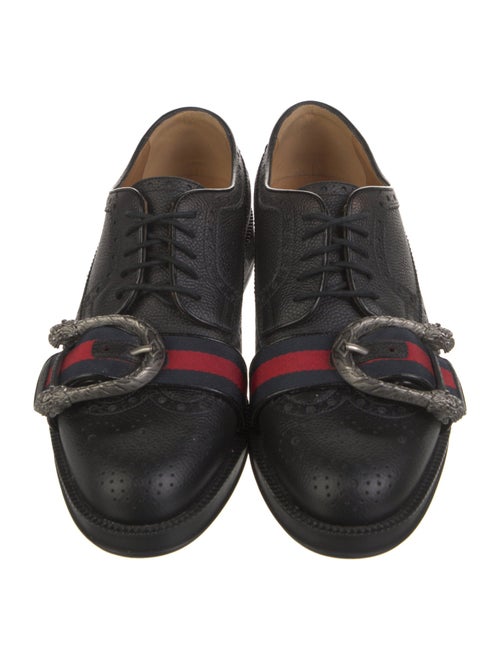 Gucci Sylvie Web Accent Leather Brogues
