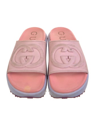 Gucci Interlocking G Logo Rubber Slides