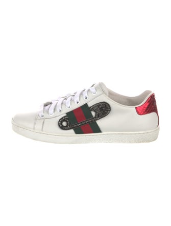 Gucci Web Accent Leather Sneakers