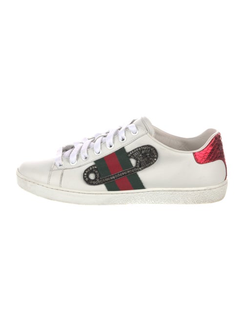 Gucci Web Accent Leather Sneakers