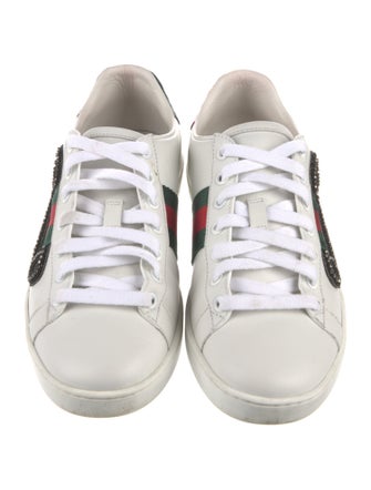 Gucci Web Accent Leather Sneakers