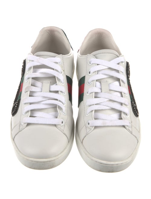Gucci Web Accent Leather Sneakers