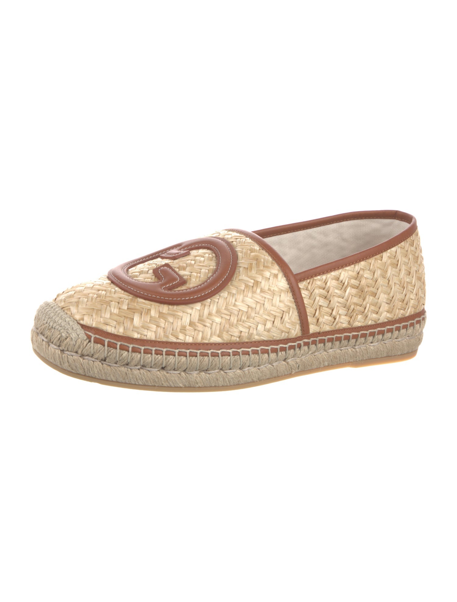 Gucci Interlocking G Logo Straw Espadrilles w/ Tags