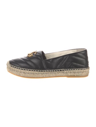 Gucci Double G Logo Leather Espadrilles