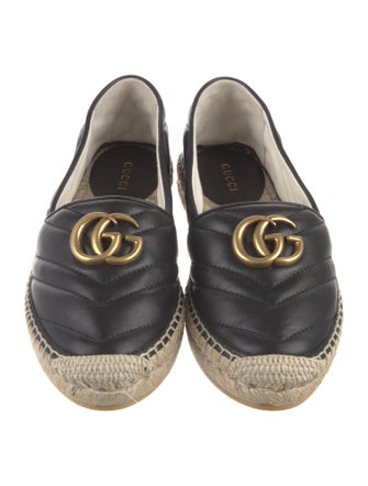 Gucci Double G Logo Leather Espadrilles