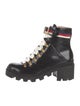 Gucci Sylvie Web Accent Leather Combat Boots