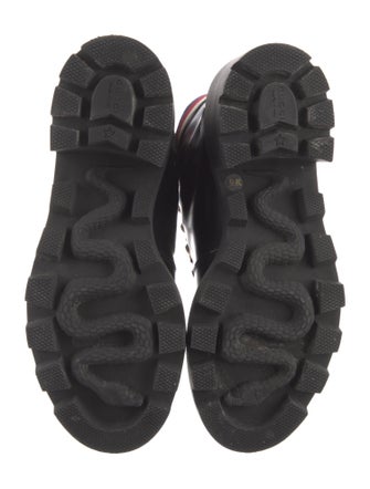 Gucci Sylvie Web Accent Leather Combat Boots