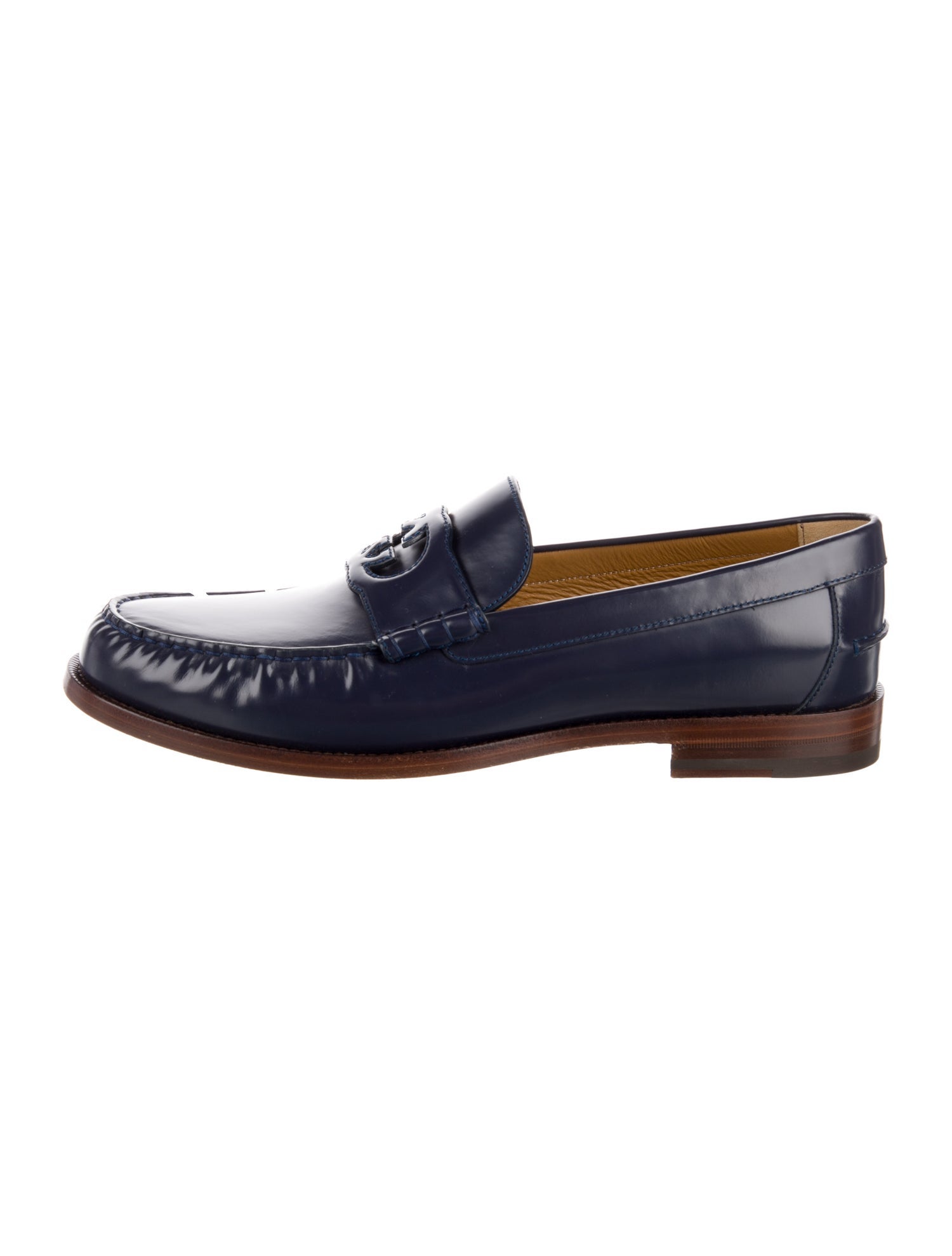 Gucci Interlocking G Logo Leather Loafers